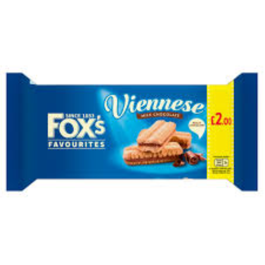 FOXS VIENNESE CHOCOLATE BISCUITS 120G
